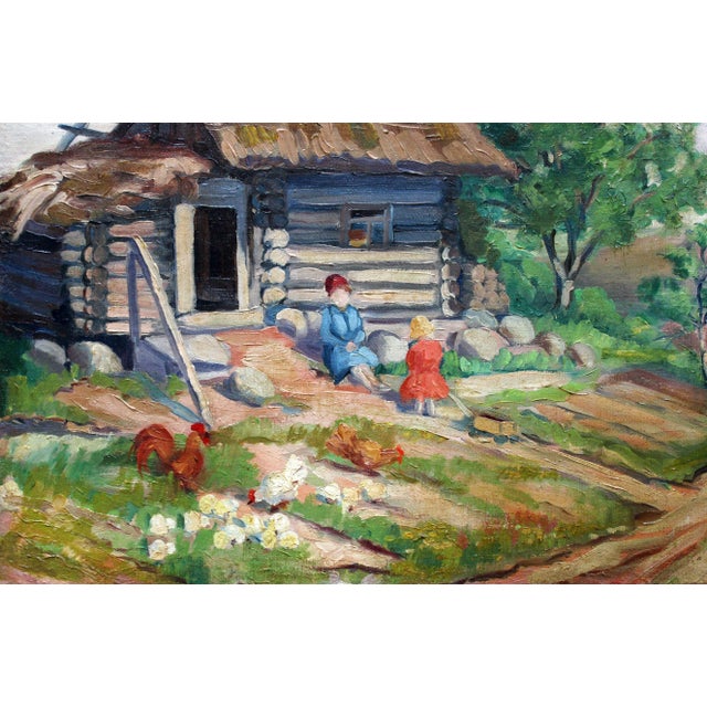 Elza Kalnina-Rutina, Old Bath-House, Oil on Canvas For Sale - Image 4 of 10