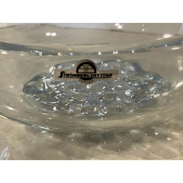 Mid-Century Modern Mid Century Swedish Crystal Bowl by Strombergshyttan For Sale - Image 3 of 13