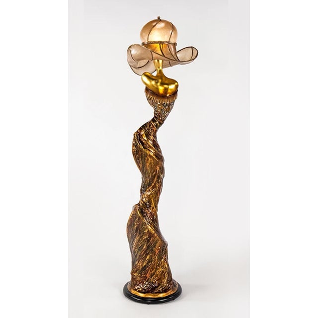 Art Deco Artmax Woman in Hat Statement Floor Lamp For Sale - Image 3 of 10