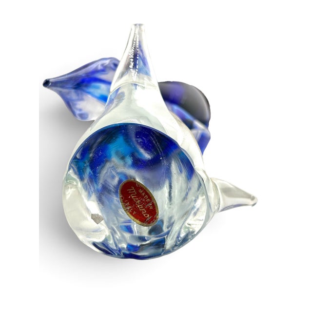 Glass Alessandro Barbaro 20th Century Italian Murano Art Glass Cockatoo Bird Sculpture For Sale - Image 7 of 7