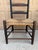 Black Pair of Antique Black Painted Shaker Ladder Back Chairs With Rush Seats For Sale - Image 8 of 18