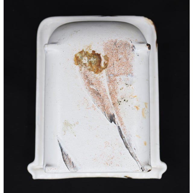 Antique Enameled Cast Iron Arched Bathtub Recessed Soap Dish For Sale - Image 6 of 7