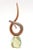 Modern Vintage Signed Murano Swirled Orange, White, Gold, Glass Sculpture With Gold Aventurine For Sale - Image 3 of 10