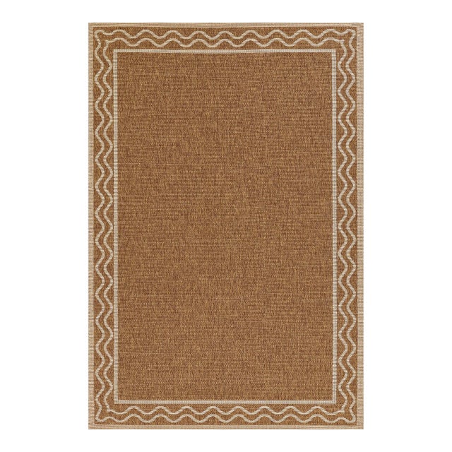 Erin Gates by Momeni Saybrook Ripple Natural Indoor/Outdoor Area Rug 2'7" X 7'6" Runner For Sale