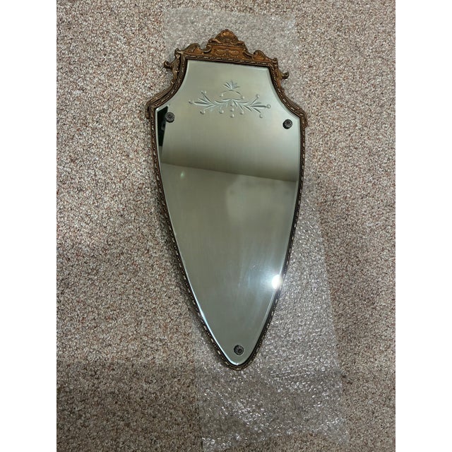 Vintage Art Deco Shield Mirror For Sale In New York - Image 6 of 8