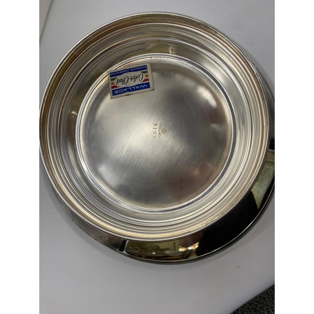 1960s Vintage Mid Century Wallace Unused 9109 Silverplate Bowl With Bright Green Interior For Sale - Image 5 of 7