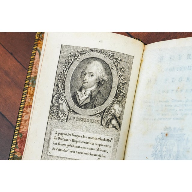 Rare Collection 18th Century Full Leather Bound Antique Books Works of Jean-Pierre Claris De Florian French Collector's Set For Sale - Image 9 of 18