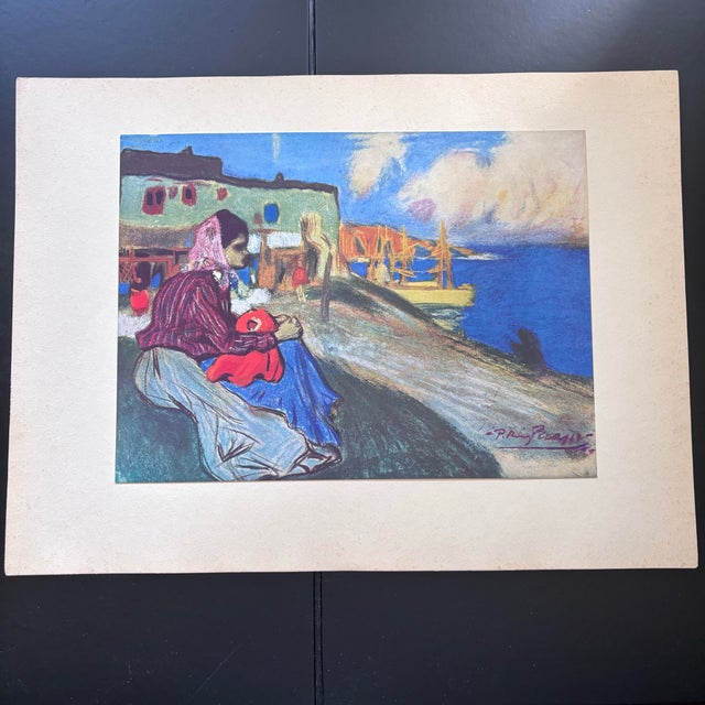 The School of Paris After Pablo Picasso, Bohemienne, Limited Edition | Signed in Plate | 1940s Swiss Lithograph For Sale - Image 3 of 3