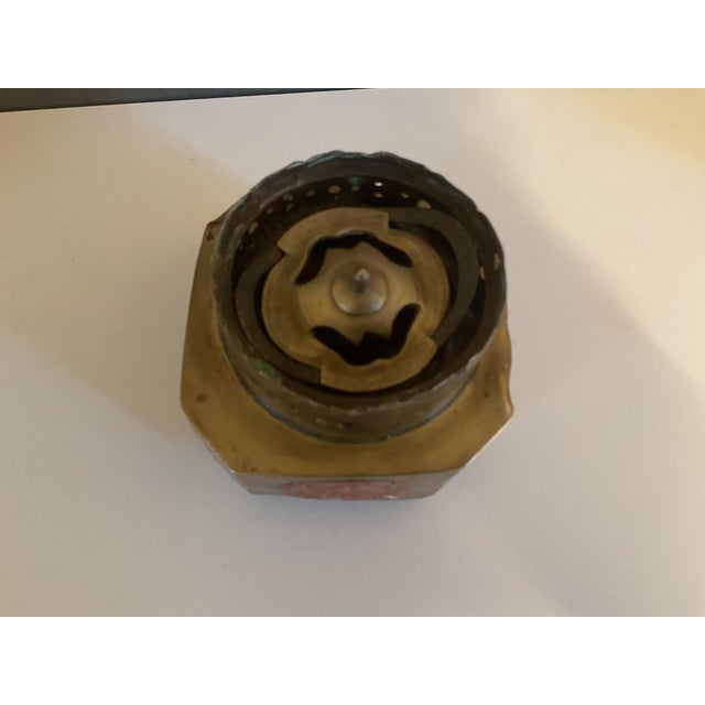 Copper Vintage Brass & Copper Chinese Incense Burner With Longevity Medallion For Sale - Image 8 of 13