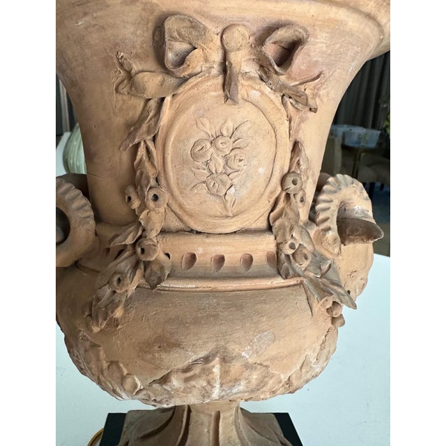 Pair French Terracotta Neoclassic Style Table Lamps For Sale - Image 9 of 18