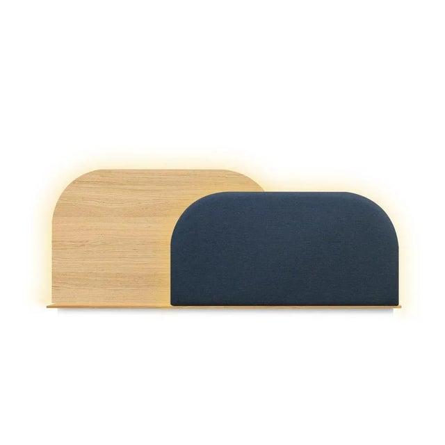 Alba Headboard in Oak and Blue by Daniel García Sánchez for Woodendot For Sale - Image 10 of 10