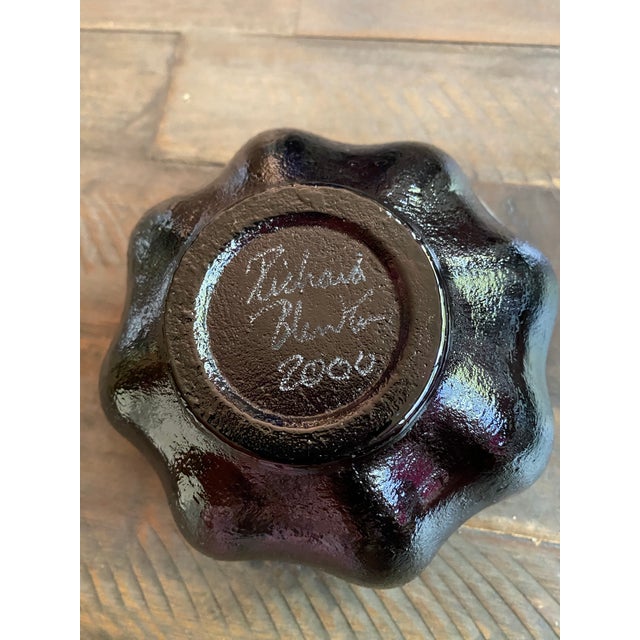 Mid-Century Modern Blenko Mid Century Modern Art Glass Abstract Lotus Pattern in Amethyst Purple by Richard Blenko Hand Blown Glass For Sale - Image 3 of 6