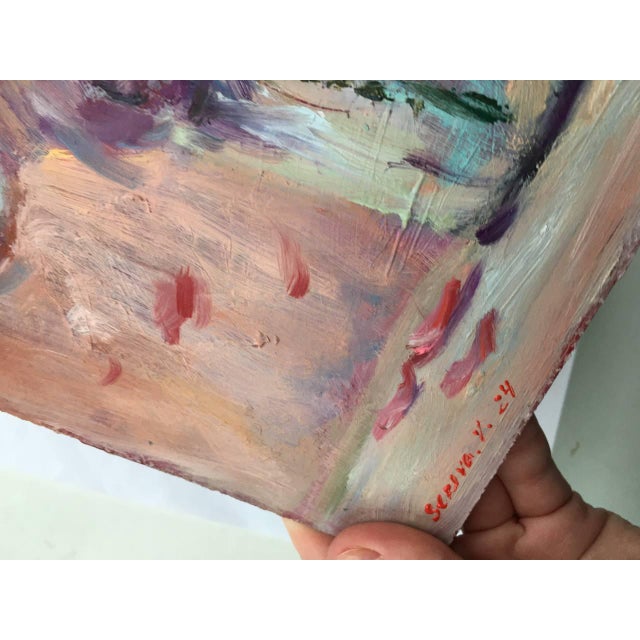 Contemporary Abstract Floral Peonies Bouquet Original Painting by Valeriya Serova For Sale - Image 6 of 9