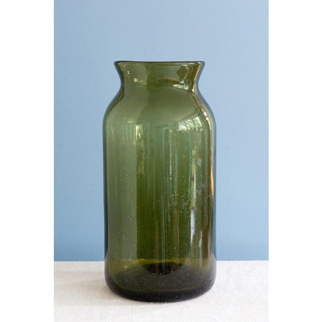 Glass French Green Glass Pickling Jar Vase, 19th Century For Sale - Image 7 of 7