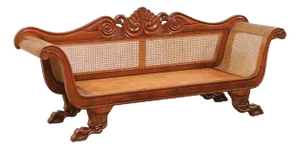 1920s Caribbean Regency Hand-Caned Sofa