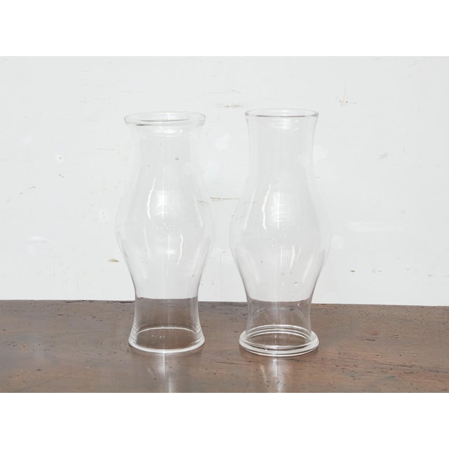 Glass Pair of Tall Clear Glass Hurricane Shades, English Circa 1900 For Sale - Image 7 of 7