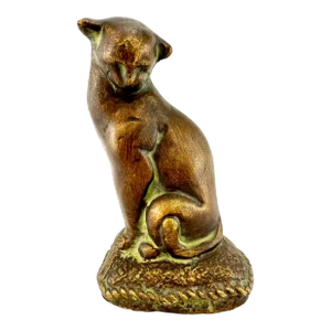 Vintage 1960's Mid Century Bronze Color Cat