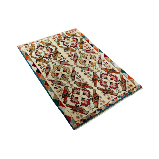 Mid-Century Modern Hand-Knotted Gabbeh Nomadic Rug For Sale - Image 3 of 11