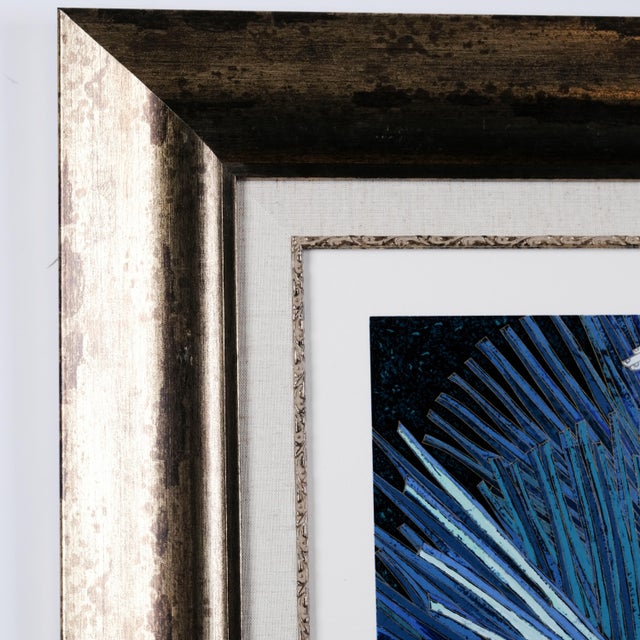 Wood 1980s Ting Shao Kuang "Dance of the Peacock" Artist Hand Signed & Numbered Pp (Printer's Proof) 3/5 Beautifully Distressed Frame For Sale - Image 7 of 8