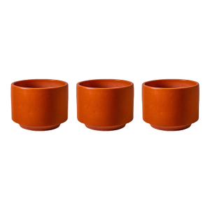 1960s Gainey Orange Glazed Planters - Set of 3