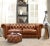 Animal Skin Pasargad Home Genuine Leather Chester Bay Tufted Loveseat For Sale - Image 7 of 10
