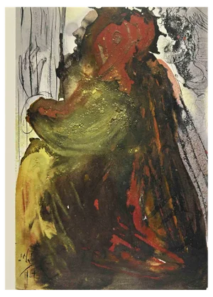 Salvador Dali, David's Mourning At The Death Of Saul, Lithograph, 1964