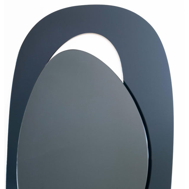 Early 21st Century Large Handcrafted Soul Me Mirror in Anthracite and Tinted Grey by Pon Design For Sale - Image 5 of 6