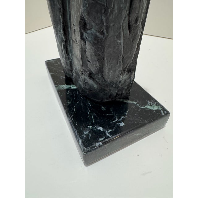 Mid 20th Century Larry Mohr Bronze Abstract Figurative Sculpture on Marble Base | Signed Estate Piece For Sale - Image 14 of 15