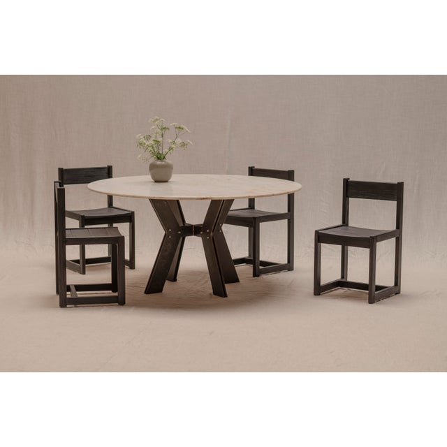 Minimalist dining table designed by french-belgian artist and sculptor nicole lamarque, dating from the 1970s. this rare...