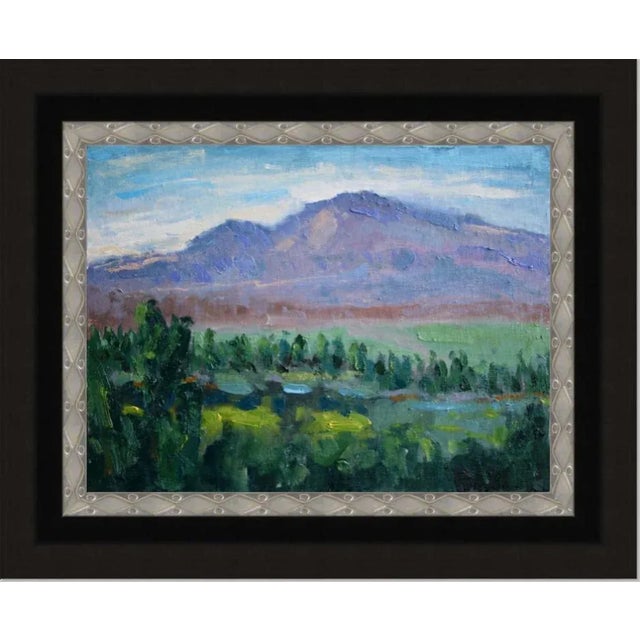 Textile Contemporary Impressionist Oil Painting Landscape For Sale - Image 7 of 7