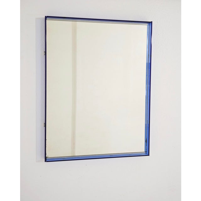 Mid-Century Modern Crystal Art Glass Blue Wall Mirror, Italy, 1960s For Sale - Image 9 of 16