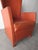 Burnt Orange Vintage Italian Sculptural High-Back Leather Armchair For Sale - Image 8 of 10