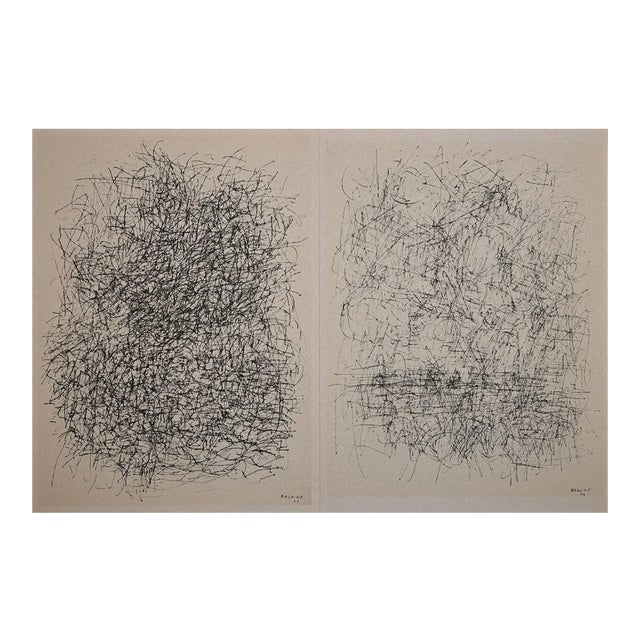 Jean René Bazaine, Black and White, Lithograph, 1956 For Sale