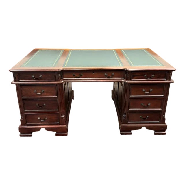 English Chesterfield Partners Desk For Sale
