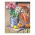 Mid Century Figurative Floral Still-Life With Bouquet, Lemon, & Self Portrait by Marjorie Hyman For Sale