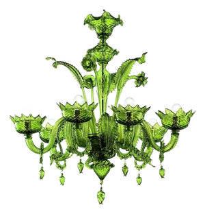 Translucent Green Murano Style Glass Chandelier from Simoeng