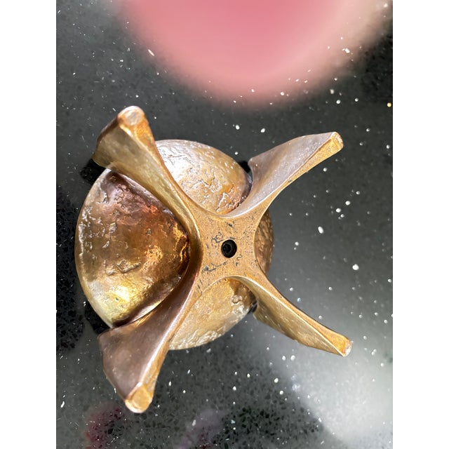 1960s Brutalist Bronze Candlestick by Michael Harjes, Germany, 1960 For Sale - Image 5 of 10