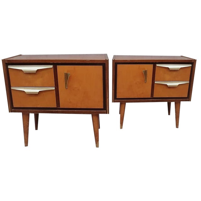 Vintage Maple Bedside Tables, 1960s, Set of 2 For Sale