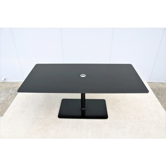 Modern Modern Toan Nguyen for Coalesse Lagunitas Rectangle Black Top Conference Table For Sale - Image 3 of 13