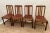 Arts & Crafts Antique Chairs Set of Four, Barley Twist Legs, Solid Oak, Brown Vinyl Seats For Sale - Image 3 of 13