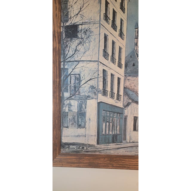 Licensed Mid-Century Lithograph Print on Canvas of the Church of Saint-Séverin by 20th Century Artist Maurice Utrillo V. For Sale - Image 9 of 18