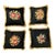 Set of 4 Vintage Petit Point Floral Needlepoint Pillows With Gold Fringe Trim For Sale