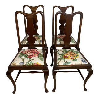 Early 20th Century Queen Anne Chairs, Set of 4 For Sale