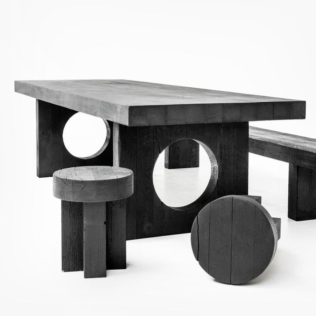 Kurai Dining Table Set by Deevie Vermetten for Fermetti, Set of 4 For Sale - Image 4 of 9