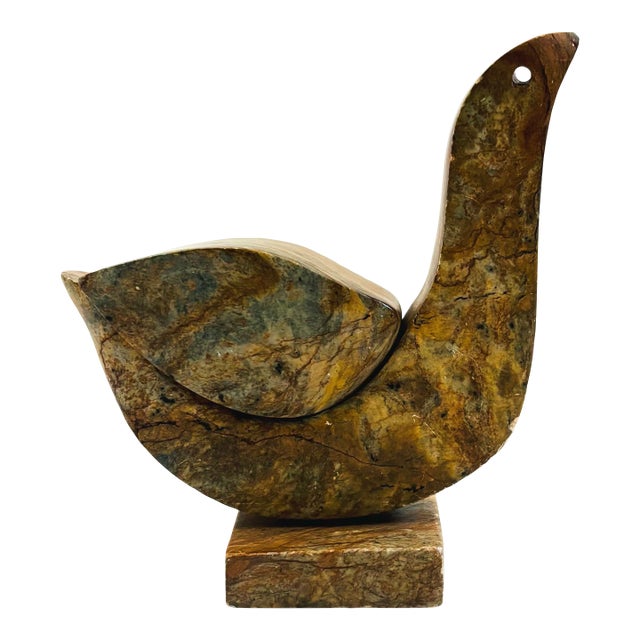 Vintage Carved Stone Bird - Signed and Dated 1985 For Sale