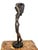 20th century large bronze sculpture of a nude young lady carrying a water urn. H 46 in. X w 13 in. X d 13 in. H 116.84 cm...