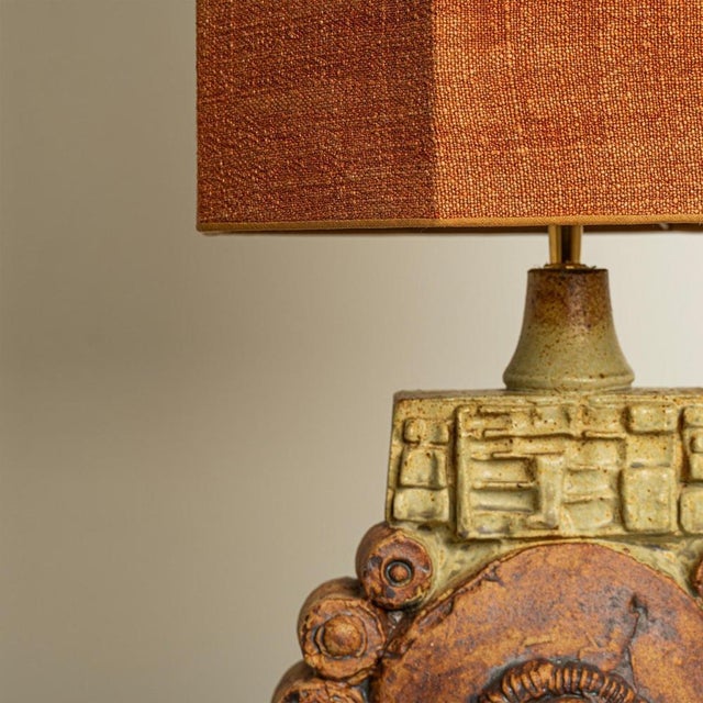 Ceramic Table Lamp by B. Rooke with Lampshade by René Houben, 1960s For Sale - Image 16 of 18