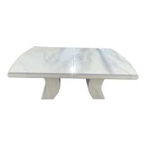1980 Karl Springer White Faux Marble Lacquer Dining Table