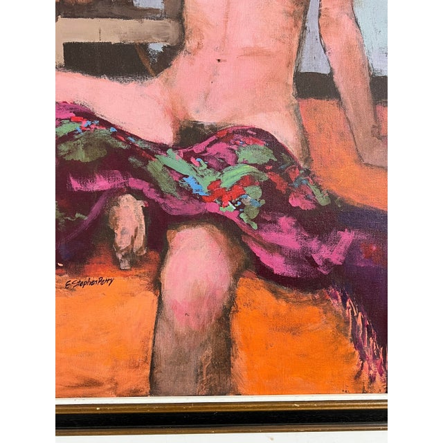 C. 1970s Modernist Nude Oil Painting by Emanuel Stephen Perry For Sale - Image 4 of 5