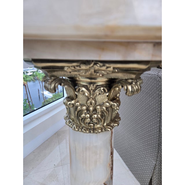 Ornate French Style Onyx and Bronze Louis 16th Pedestal For Sale - Image 10 of 12